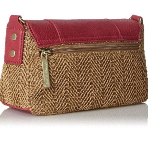 Olivia and Joy Janice Shoulder Bag Tan Straw/Fushcia - Picture 2 of 11